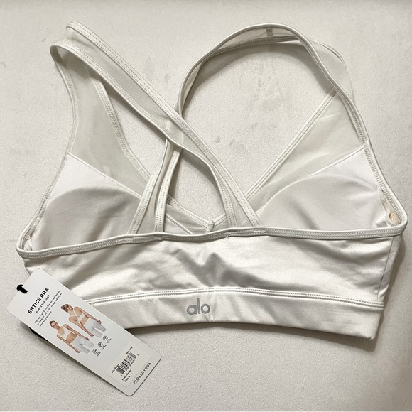 NWT Alo Yoga Entice Padded Bra Pearl Glossy Size S - Picture 7 of 8